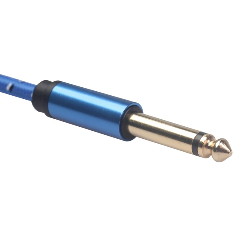 

Сердечник Sophomore 6,35 мм штекер-штекер моно синий плетеный сетчатый аудио-кабель для электрогитары 6 метров хорошая производительность контак...