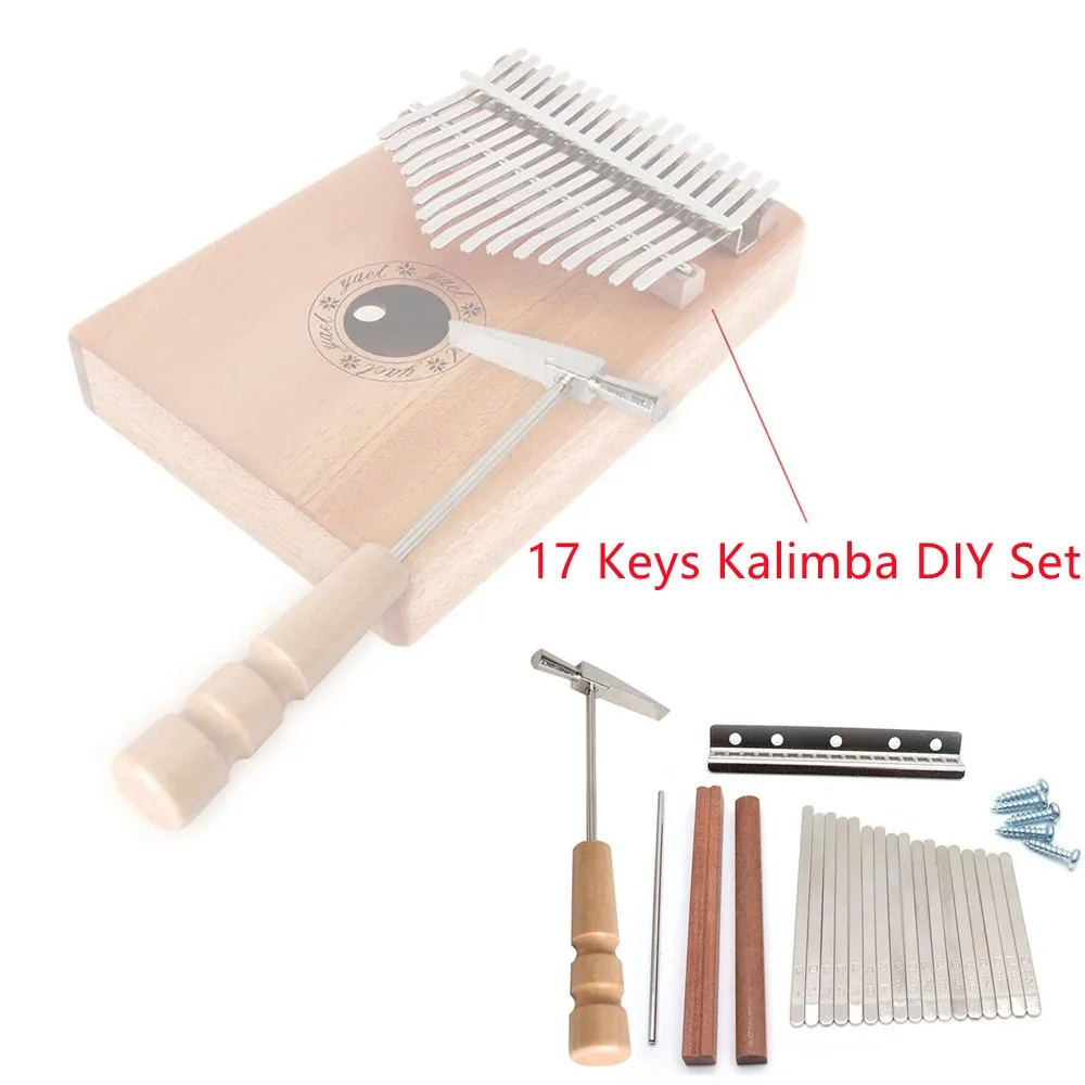

Комплект ключей Kalimba «сделай сам», 17 тонов, набор зубьев с мостом для ключей, молоток для настройки, запасные части, детали для домашних инструментов, 1 комплект