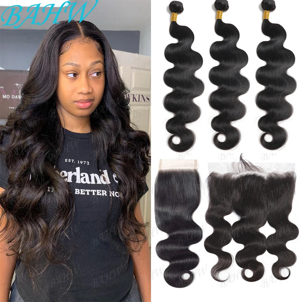 Brazilian Hair Body Wave Bundles With Closure HD Transparent Lace Closure With Bundles Weave Bundles With Frontal Remy Hair Sale