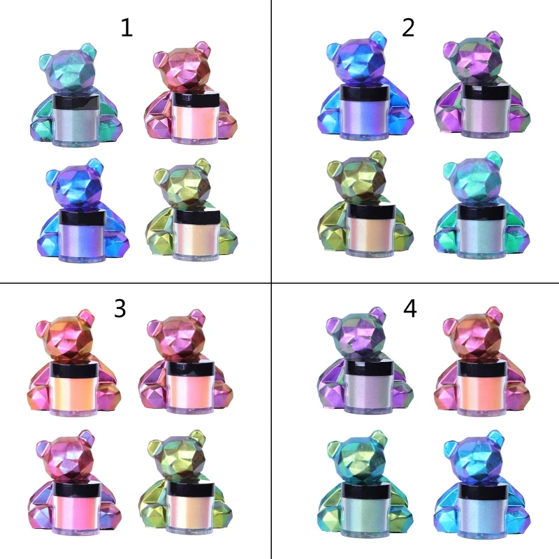 

4 коробки/набор, хамелеон, слюда, порошок для эпоксидной смолы