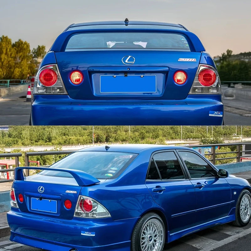 Фото Для Lexus IS200 IS300 1998-2005 гг. Спойлер Altezza Modif Mach Gloss Black Настоящий белый серебристый задний спойлер Крышка багажника TRD Style №5