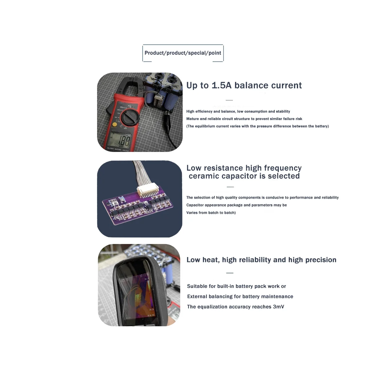 

8S-7S 1.5A LiFePO4 Ternary Li-Ion Battery Universal High Current 0.03V High-Precision Energy Transfer Active Equalizer