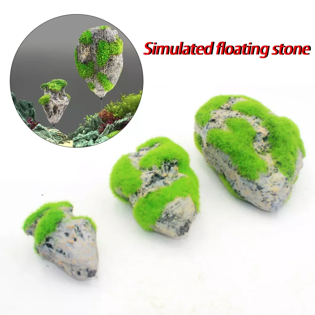 

New Floating Rock Suspended Simulation Artificial Stone Aquarium Decor Fish Tank Decoration Green Floating Pumice Pet Accessorie