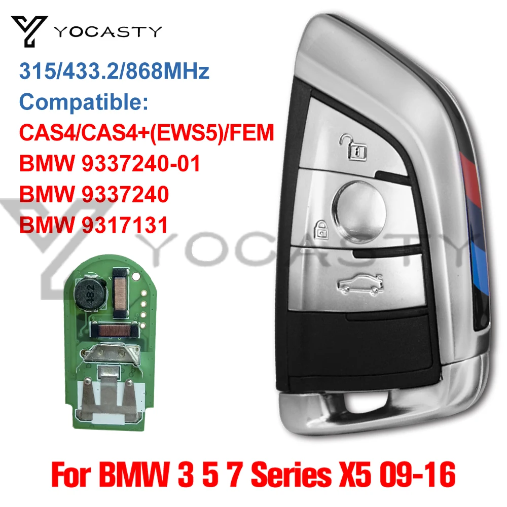 

YCOASTY 3 Buttons smart key for BMW 2 series (F45/F46) 5 series(F10/F11/F07/F18) X5 F15/F85 2012 2013 2014 2015 2016 2018 433Mhz