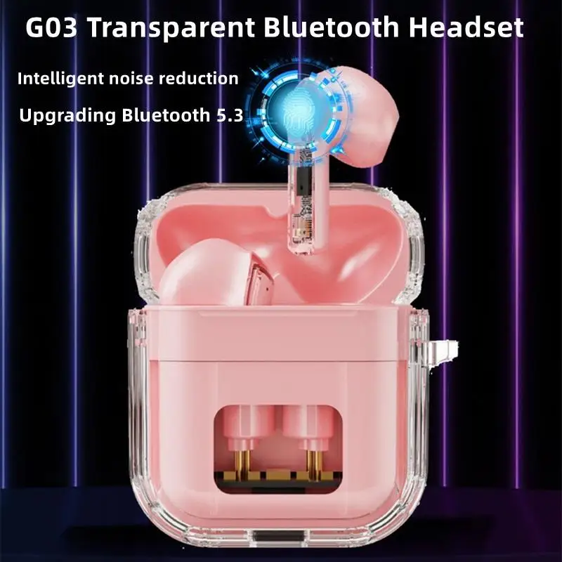 

Новая прозрачная Bluetooth-гарнитура G03, долговечная портативная Bluetooth-гарнитура с функцией звонков и шумоподавления