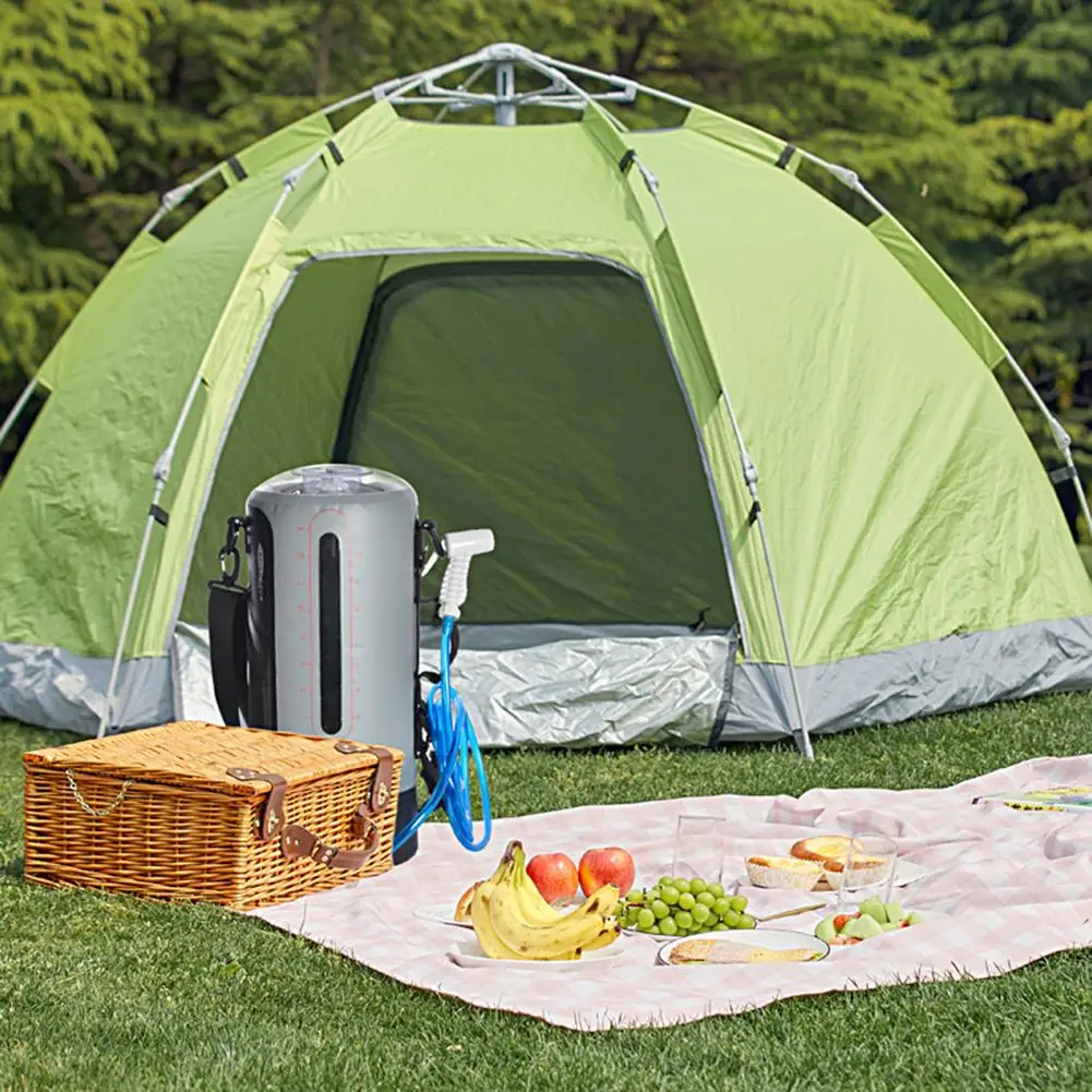 

12L Portable Shower Bag Large Capacity with Switch Hose and Plastic Head for Camping Outdoor Hiking Picnic Washing 캠핑용품