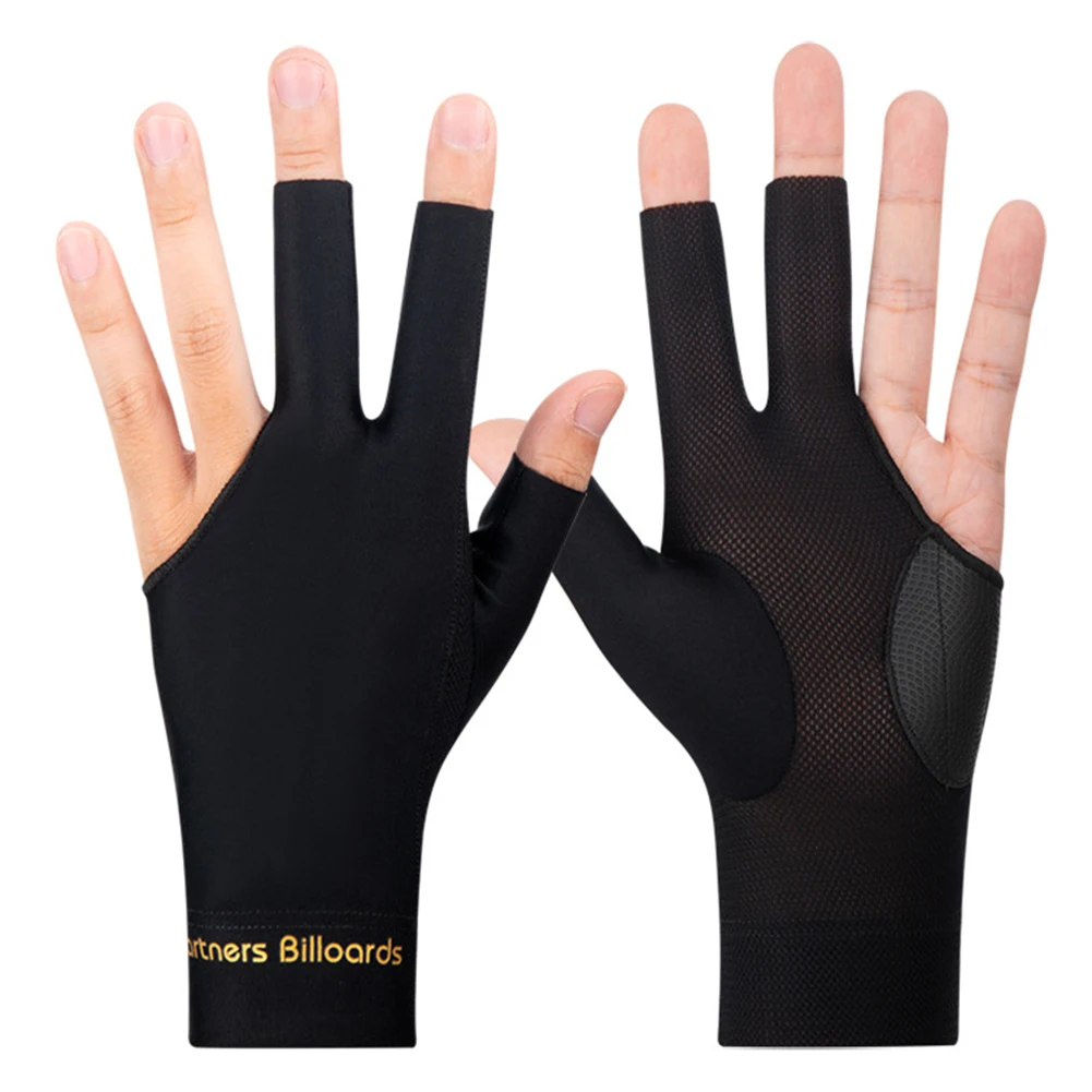 

Бильярдные перчатки Snooker, перчатки для бильярда с вышивкой, гладкие перчатки с тремя пальцами для левой руки, аксессуары для билиарда, перчатки без пальцев