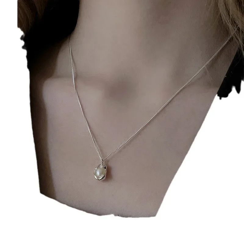 2024 новое элегантное ожерелье из жемчужной ракушки женское минималистичное