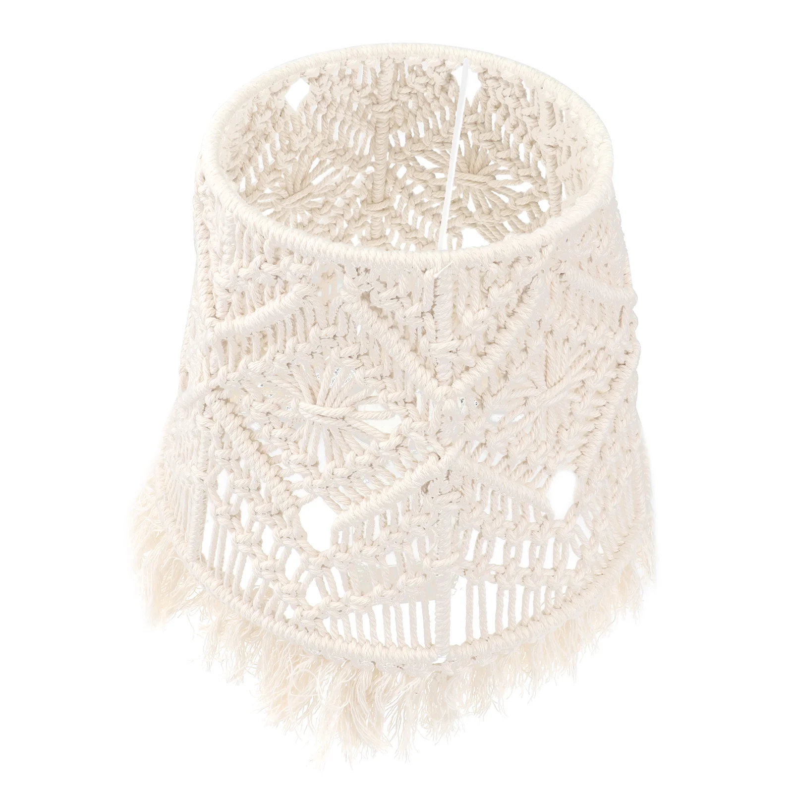 

Lamp Shade Light Hanging Macrame Cover Decor Lampshade Woven Tassel Bohemian Bedroom Pendant Shades Dorm Chandelier Ceiling