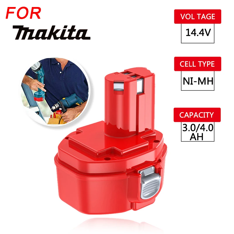 

Для Makita 14,4 V 3500mAh Батарея Battool Ni-MH перезаряжаемая батарея электроинструменты PA14 14221420192600-1, 6281D,6280D