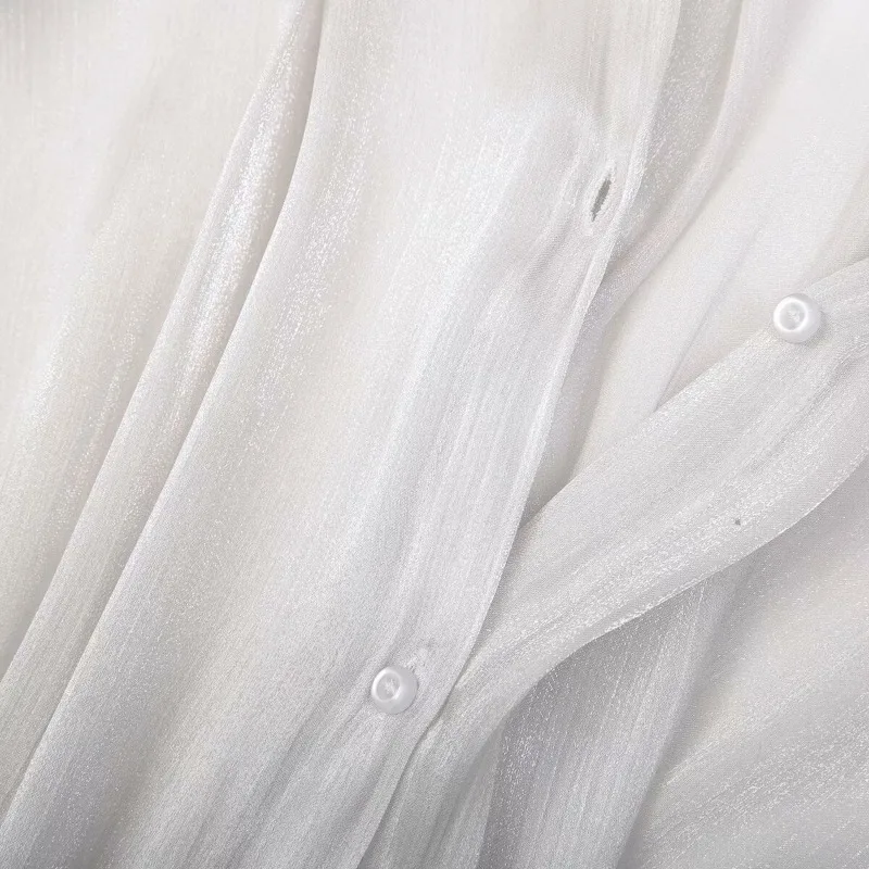 Белая блузка TRAF ZR 2024 Женские винтажные Роскошные шикарные блузки для леди