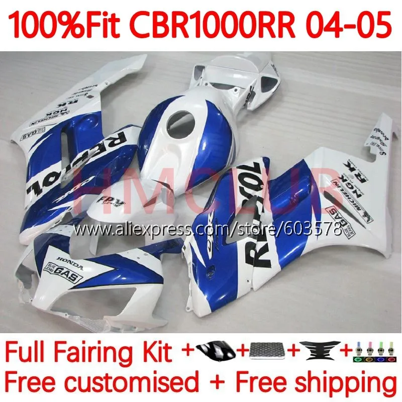 

OEM Body For HONDA CBR1000 CBR 1000 RR CC 1000CC CBR1000RR 2004 2005 CBR 1000RR blue respol 04 05 Injection Fairings 115No.32