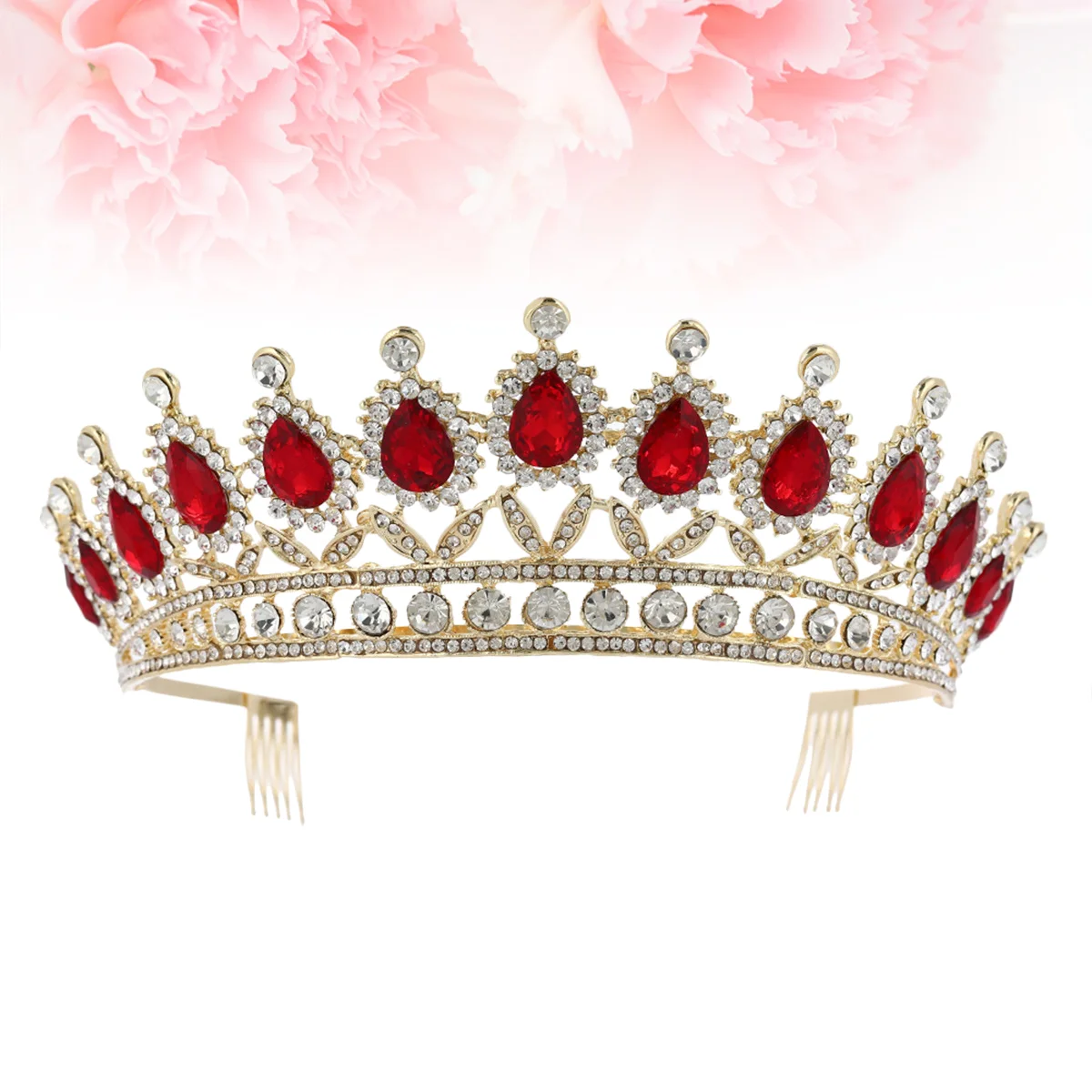 

1pc Rhinestone with Comb Vintage Baroque Bridal Hair Accessories for for Wedding Birthday Party ( Red )