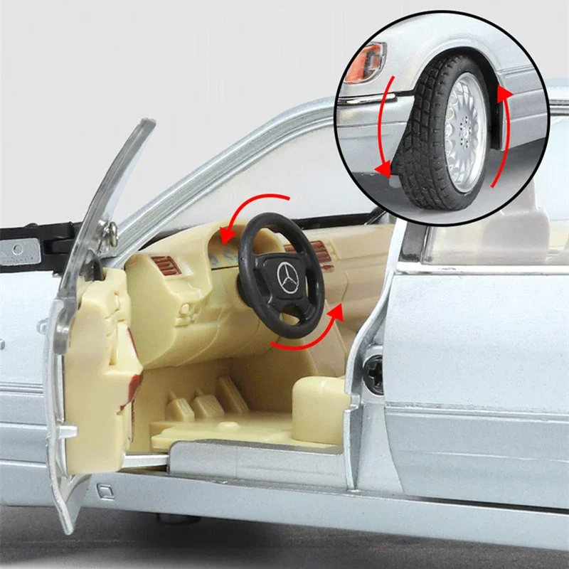 1:24 W140 S320 SEL Street Edition классическая модель автомобиля из сплава литая под давлением