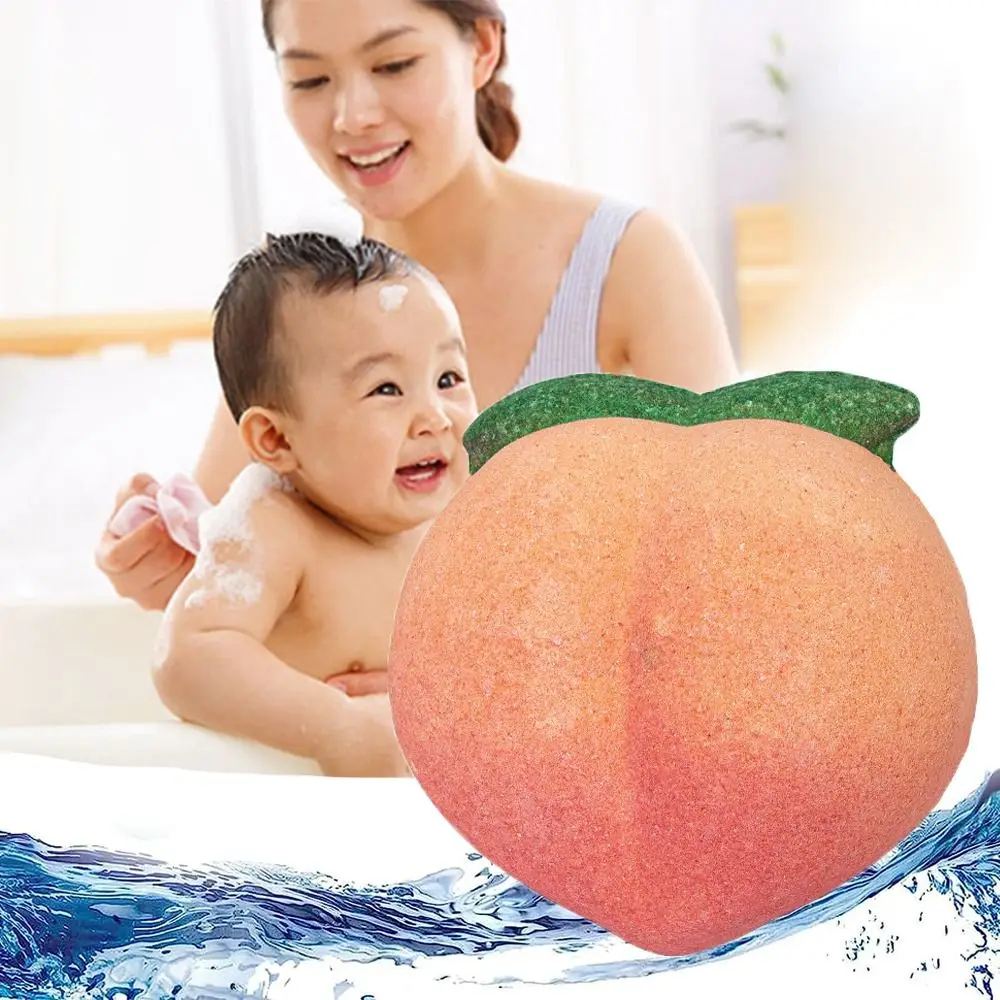 

Adorable Color Peach Bath Bomb Skin Friendly Delightful Scent Bath Salt Balls Moisturized Smooth Rich Foam Bubble Bath Bombs