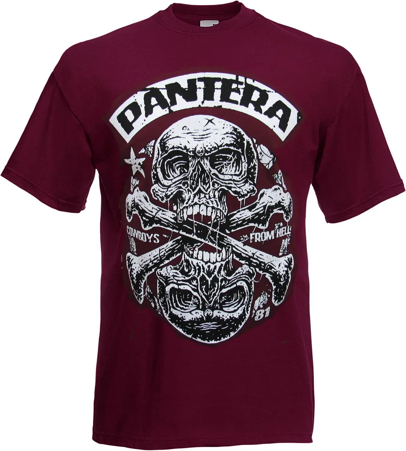 Футболка Pantera Cowboys из Hells панк Рок бордовая