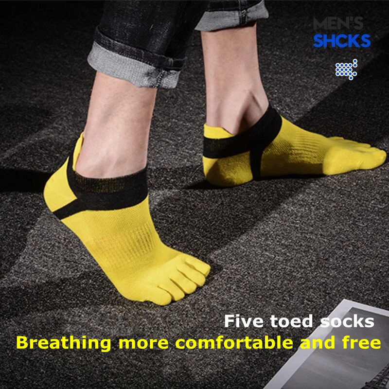 

Мужские носки с пятью пальцами из чистого хлопка, дышащие удобные износостойкие спортивные чулки, новинка 2022