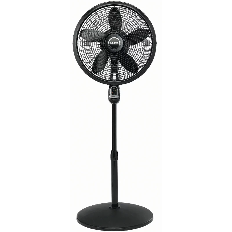 

18" 3-Speed Oscillating Cyclone Pedestal Fan with Remote and Timer 1843 Black
