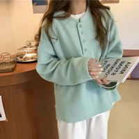 college long sleeve ladies pullover all match pure simple harajuku sweatshirt tops korean loose women lovely chic ins clothing