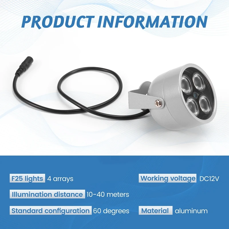 4 массива светодиодов инфракрасный водонепроницаемый ИК-осветитель ночного