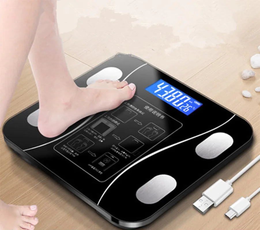 

Умный анализатор здоровья тела, беспроводной цифровой прибор для измерения массы тела и фитнеса, с зарядкой от USB, с приложением для смартфона