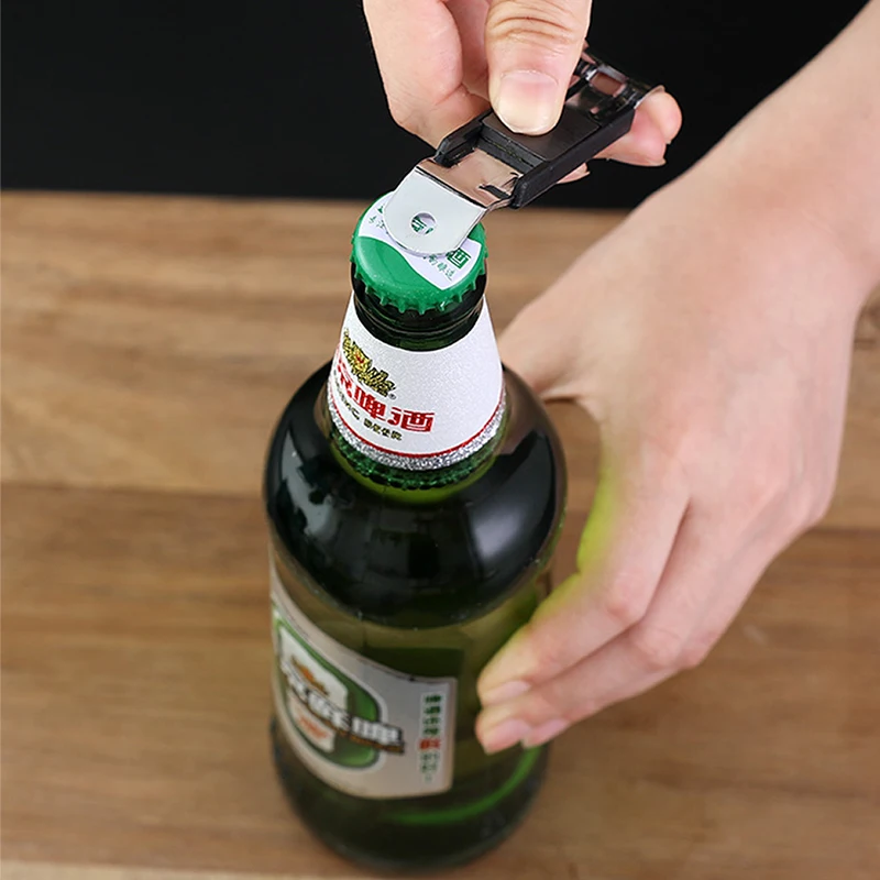 

Beer Opener Stainless Steel Bottle Jar Opener Kitchen Gadgets Bar Tool Outside Party Beer Open Tool Portable Kitchen Accessories