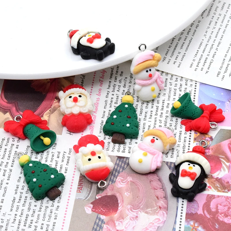 20 шт./партия Новогодние подвески в виде колокольчика пингвина снеговика