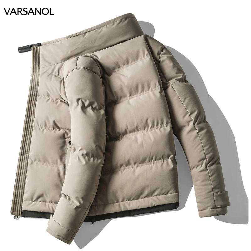 VARSANOL Men's Parkas Jackets Winter New Casual Waterproof Thick Fleece Parkas Jacket Coat Man Autumn Outwear Pocket Parka Men