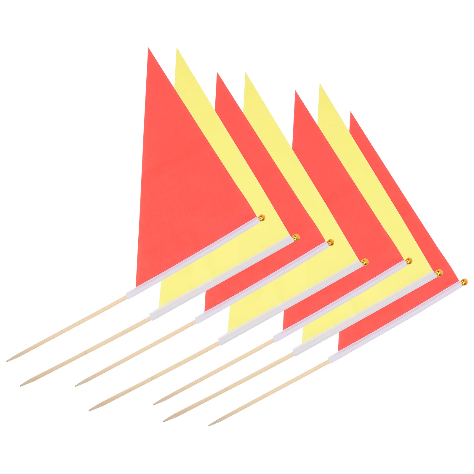 

10 Pcs The Fence Accessories Outdoor Marker Flags Lawn Supplies Red Bamboo Triangle