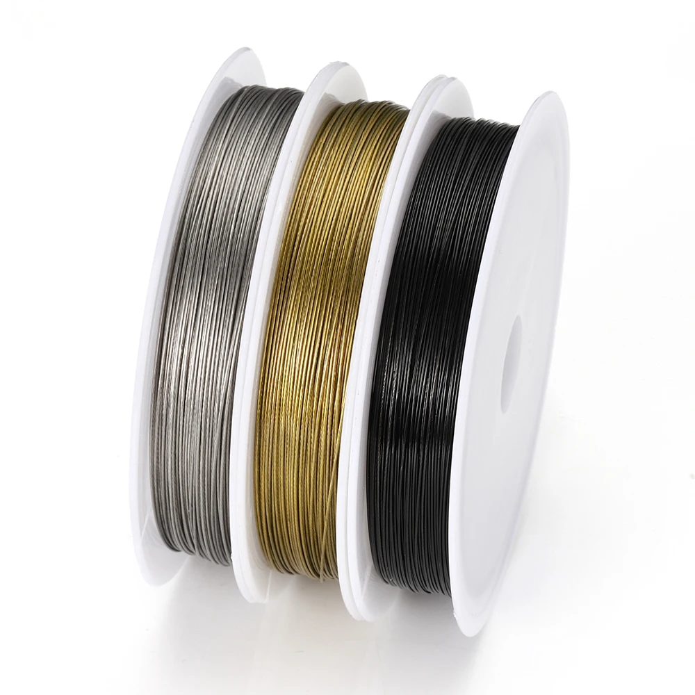 25m 30mRoll Steel Wire 0.3/0.45/0.5/0.6mm Beading Wires Resistant Strong Thread for DIY Craft Jewelry Making Component Wholesale