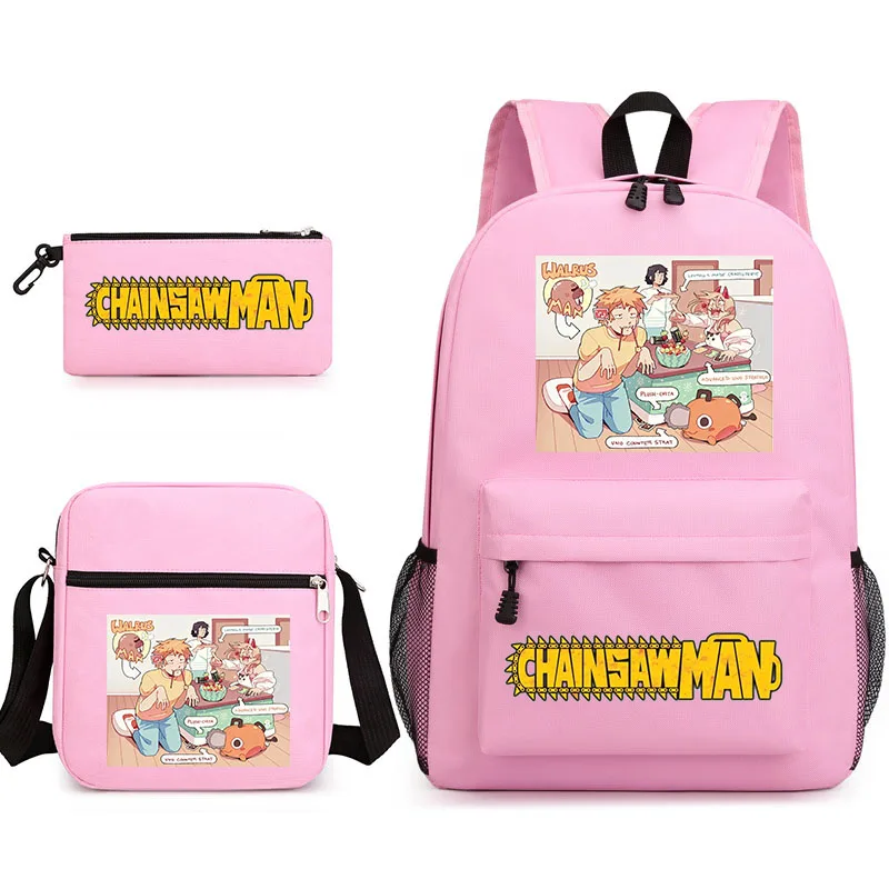 

Chainsaw Man Animated Printing Bags Kids Bags Various Colors Children Backpacks Teen School School Bags Boys Girls Bags