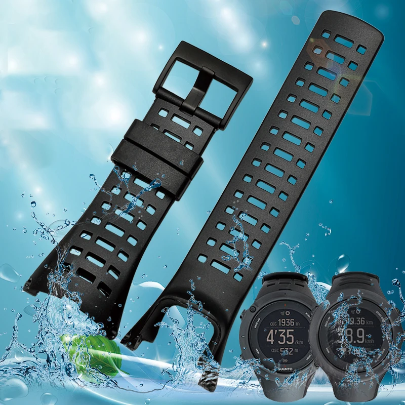 Rubber Watch band For Suunto watch strap Ambit 1/2/2S/2R/3 Sport/3 Run/3 PEAK Watches Replacement Wrist Bands Flexible wristband