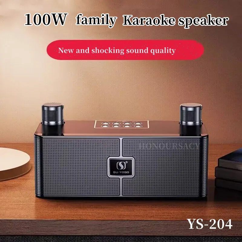 caixa de som 100W high power bluetooth karaoke speaker dual speaker wireless home TV KTV speaker set home car bluetooth boombox