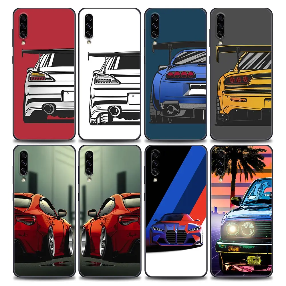 

JDM Sports Car M Male Case For Samsung Galaxy A50 A50s A70 A70s A30 A30s A10 A20 A40 A80 A90 A7 A9 2018 Soft Phone Cover Cases