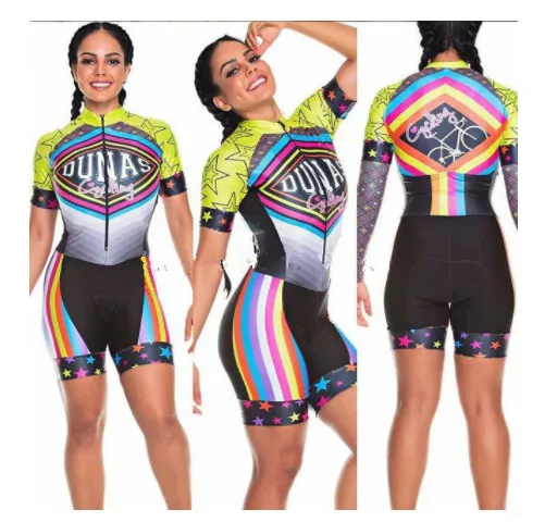 

2022 Pro Team Triathlon Suit Women's Short Sleeve Cycling Jersey Skinsuit Jumpsuit Maillot Cycling Ropa Ciclismo Set Gel 043