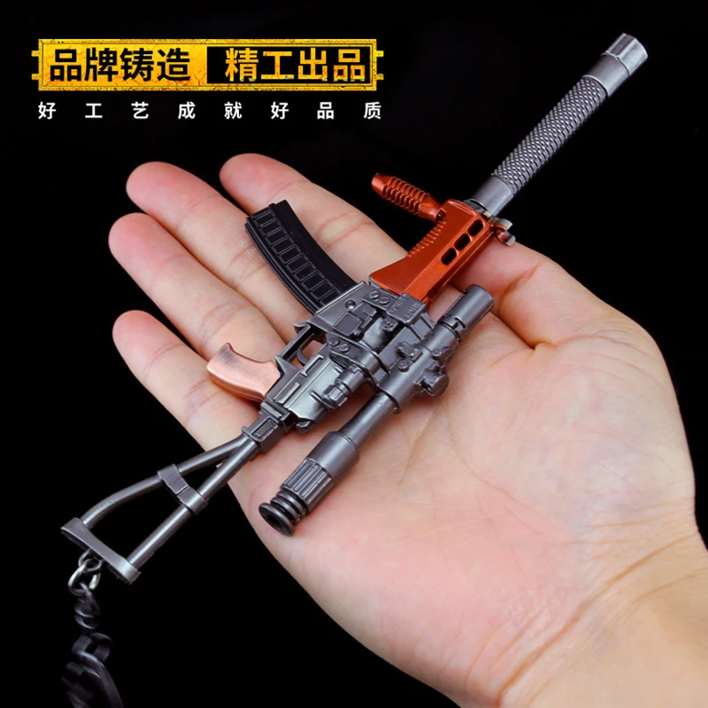 

17cm VAL Sniper Rifle Miniatures PUBG CSGO APEX Gun Game Peripheral Metal Weapon Model 1/6 Doll Equipment Keychain Toys Boy Kids