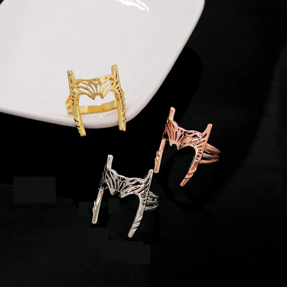 

Classic Witch Movie Rings Silver Plated High Quality Metal Helmet Rings For Women Girl Cosplay Jewelry Accessories Fans Gift