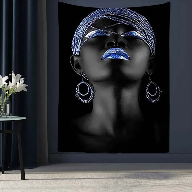 

Украшение для африканской женщины, домашний декор, головные уборы, Аниме Обои, гобелен, эстетическая стена, искусственная комната, кавайная ткань для спальни
