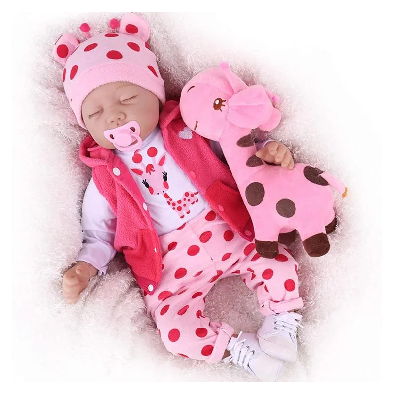 

Replica Reborn Doll Lifelike Silicone Viny Doll Reborn 22 Inch Realistic Sleeping Babies Dolls With Lovely Clothes Kids