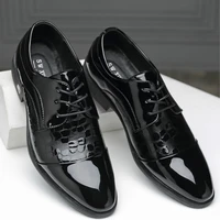men flat shoes breathable leather shoes flat men dress shoes business men flat pointed toe new fashion increase nonslip