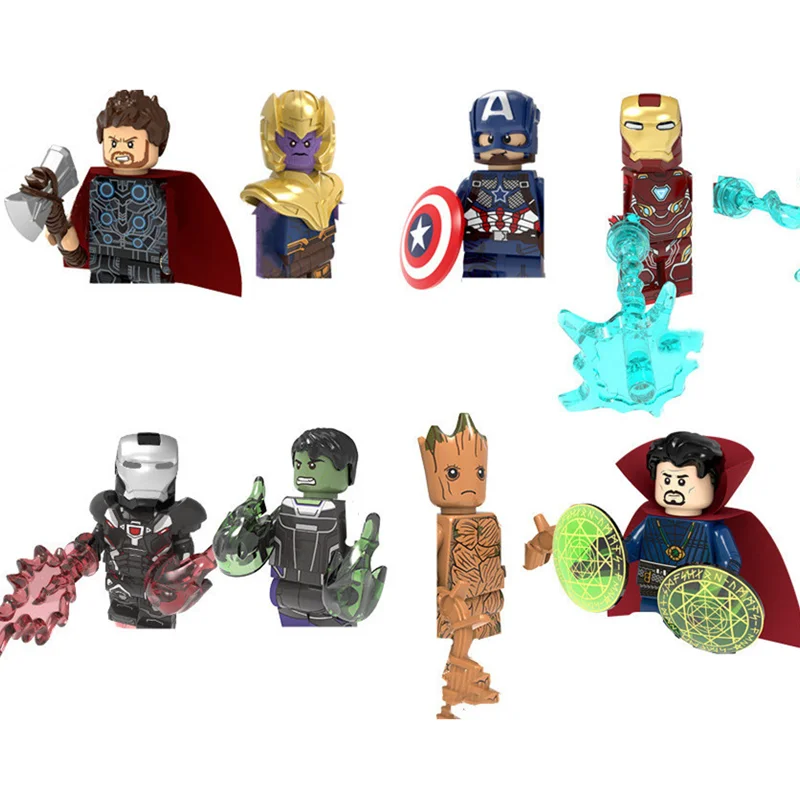 Конструктор супергероя Loki Sylvie Халк Тор Капитан Америка Веном Грут танос видение Сокол экшн-фигурка игрушка