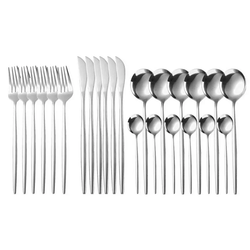 

24 PCs cutlery set spoon cutlery set tableware set stainless steel cutlery knife fork spoon