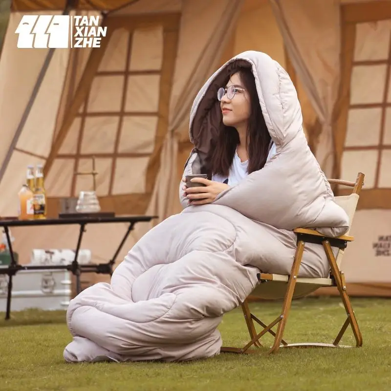 

1.8kg/2.3kg Outdoor Camping Sleeping Bag Thickened Cold Warm Portable Adult Single Envelope Sleeping Bag Camp Sleeping Gears