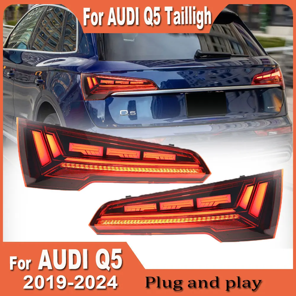 2 шт. автомобильные фары для Audi Q5 Q5L 2018-2024 светодиодные автоматические задние