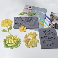 flower pattern leaf silicone mold kitchen accessories baking tools decorative function diy chocolate cake clay lace resin mold