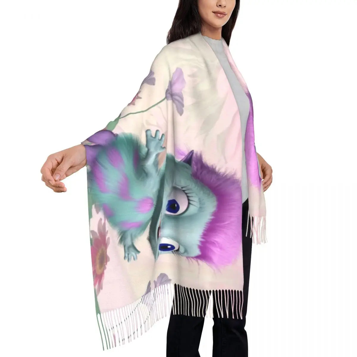 Шарф для мужчин и женщин теплый с индивидуальным принтом в стиле комикса аниме