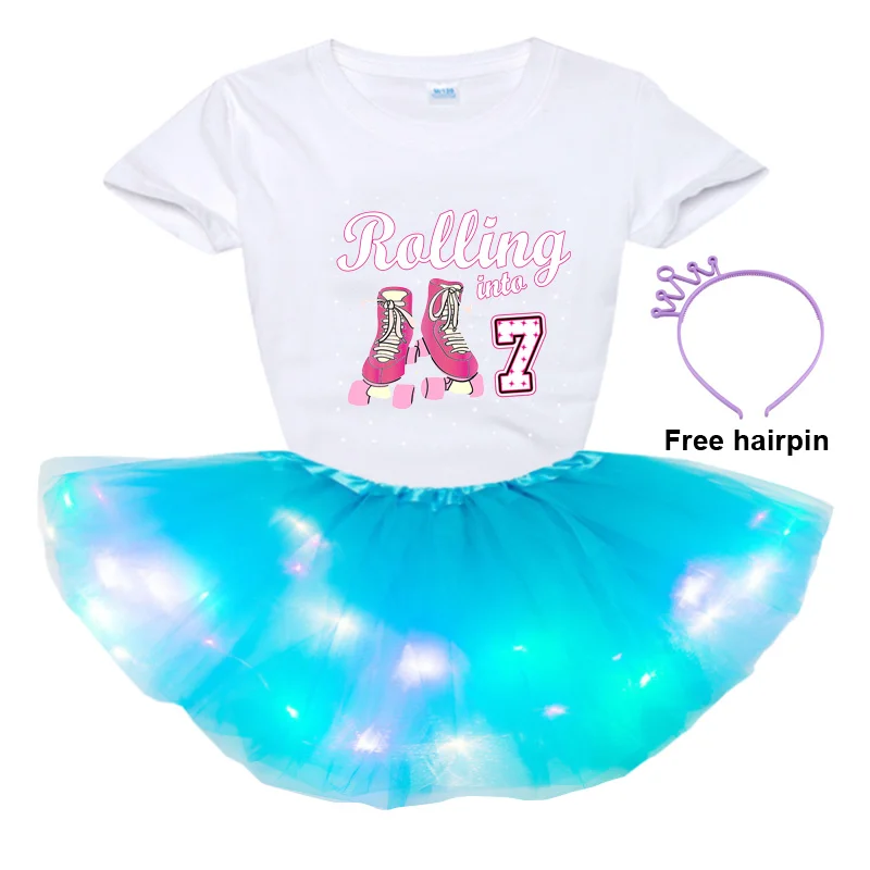 

Girls Tutu Dress Sets Girls Clothes Sets Summer Kids Girls Cute Ballet Girl Print Short Sleeve T-shirt+skirt+hairpin 3pc Sets