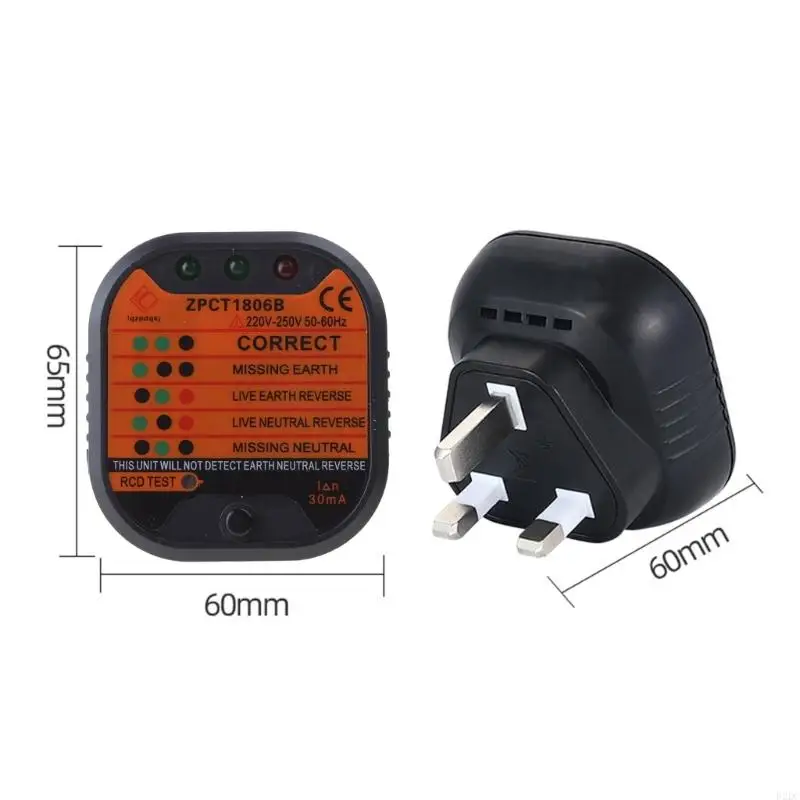 02DC GFCI Outlet Tester Detector Wall Plug-Fluger включает легенду проводки