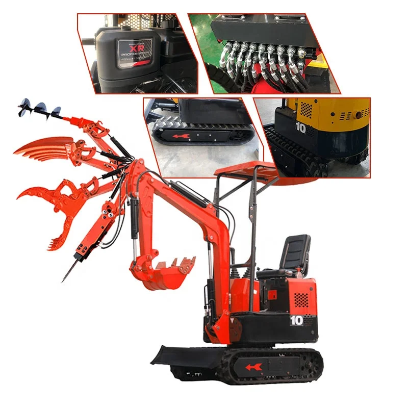 Green Power Chinese Mini Excavator 1ton Diesel Shovel 0.8t 2t Chinese Excavator Optional Attachments Mini Diggers Machiner