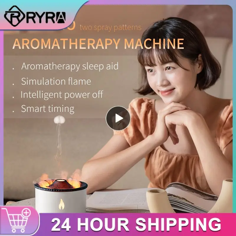 

Fragrance Night Light Lamp Household Diffuser Portable Essential Oil Automatic Sprayer Volcanic Flame Home Accessories Usb